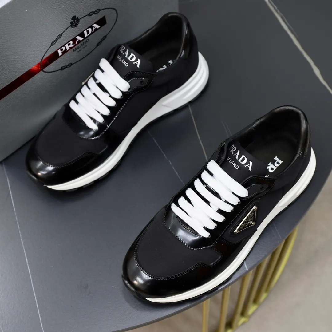 Men's shoes 💰600💰🙅‍♂️🙅‍♂️🙅‍♂️ [PRADA] Prada - High-end quality original order - Upper: Nappa calfskin, tumbled calfskin spliced stretch cloth surface, tongue high frequency brand logo - Lining: water-dyed cowhide - Outsole: ultra-light TPU foam rubber; two-color molded outsole -Ultra-high quality control and fine workmanship: outstanding (high-end, extravagance, grade) -Size: 38-44 (45 can be customized)
